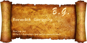 Benedek Gergely névjegykártya